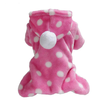 Ultra-Soft Fleece Dog Pajamas pink white Medium