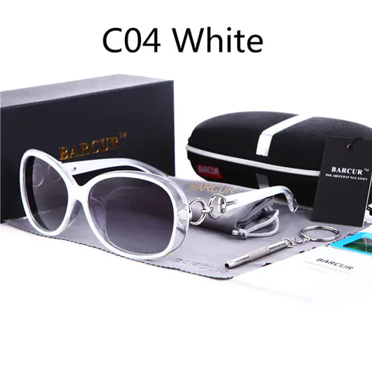 Vintage Polarized Sunglasses for Women by FENCHI - White - sunglasses