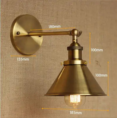 Industrial Style Vintage Brass Wall Lamp Kia Day Design