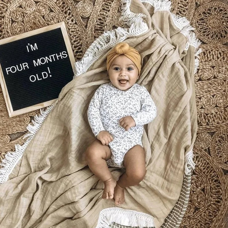 Organic Cotton Baby Tassel Blankets - Kia Day Design