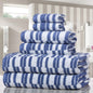 6-Piece: CP Stratus Stripe Quick Dry Towel Set - Blue - Bath
