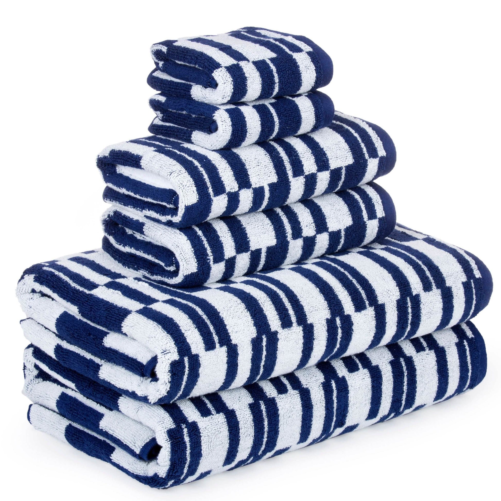 6-Piece: CP Stratus Stripe Quick Dry Towel Set - - Bath