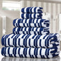 6-Piece: CP Stratus Stripe Quick Dry Towel Set - Navy - Bath