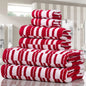 6-Piece: CP Stratus Stripe Quick Dry Towel Set - Red - Bath