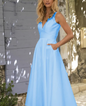 Chic Slim Halter Dress - Blue S - dress