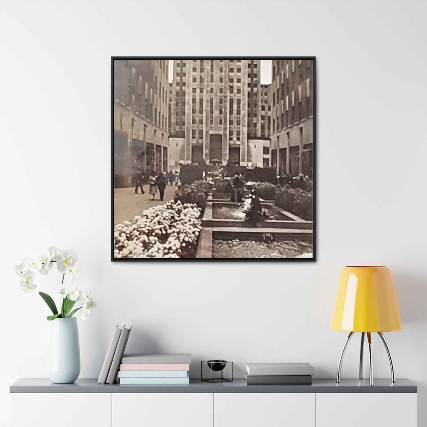 Rockefeller Plaza Gallery Canvas Wraps, Square Frame