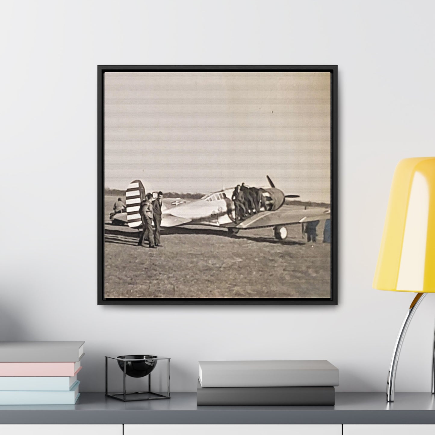 Army Pursuit Plane Ames Airport 1939 Gallery Canvas Wraps, Square Frame