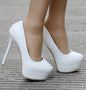 Chic 14cm Stiletto Wedding Pumps - White-14cm 36 -