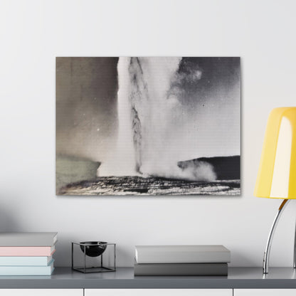 Old Faithful Geyser Yellowstone Canvas Gallery Wraps 24″ x 18″ 1.25"