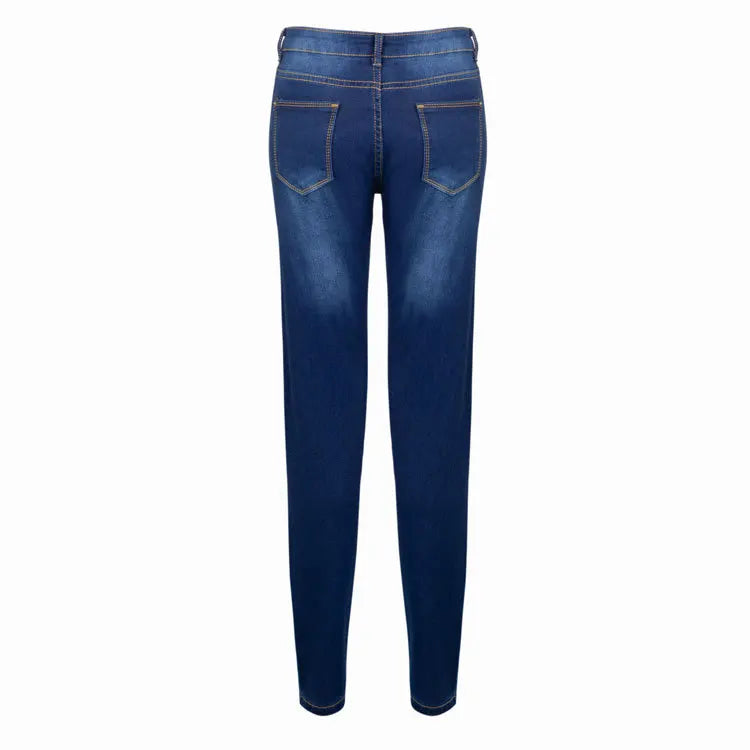 Ladies Denim High Waist Stretch Pencil Jeans