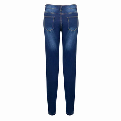 Ladies Denim High Waist Stretch Pencil Jeans