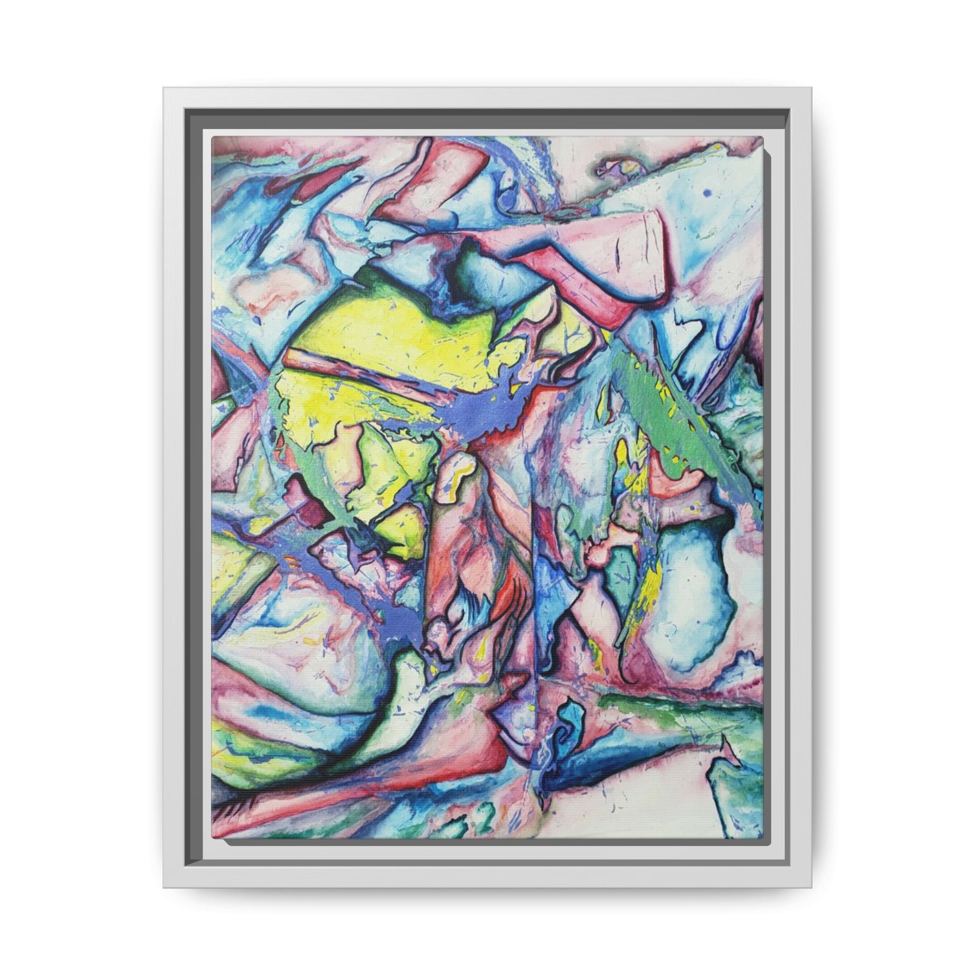 Alien Abstract Colorful Framed Canvas Art - Kia Day Design