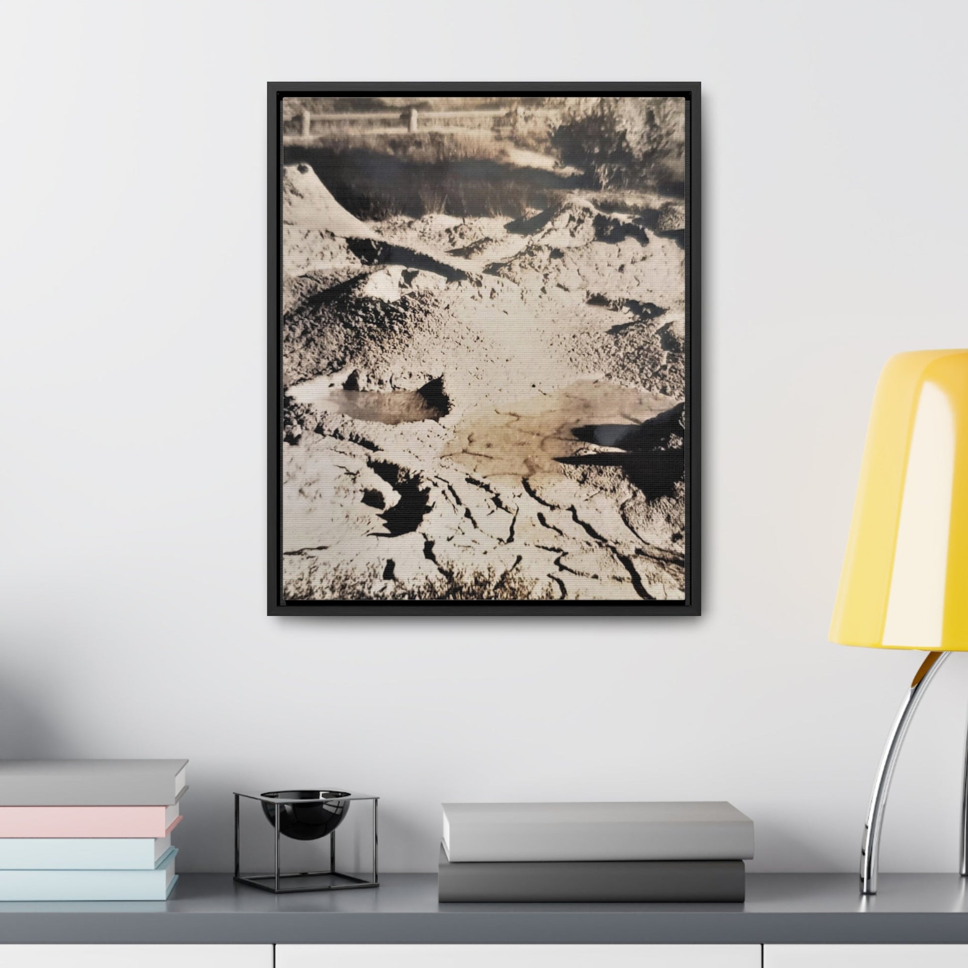 Yellowstone West Thumb Paint Pots Gallery Canvas Wraps Vertical Frame - 16″ x 20″ Premium Gallery Wraps (1.25″) Black - Canvas