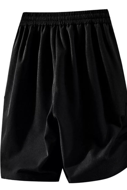 Men's Plus Size Drawstring Pocketed Shorts - -