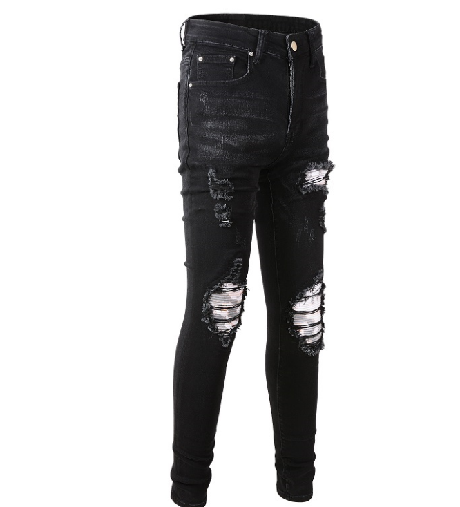 TrendFlex Pleated Mens Jeans - Black 33 - jeans