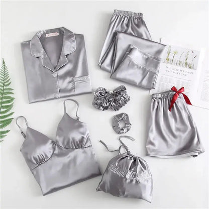 7pc Long Sleeve Pajama Sleepwear Sets