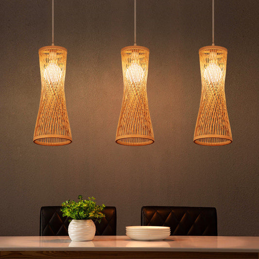 Chinese Style Bamboo Artwork Chandelier - - Lights