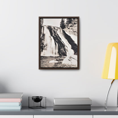 Gibbon Falls Yellowstone Gallery Canvas Wraps Vertical Frame 12″ x 16″ Premium Gallery Wraps (1.25″) Walnut