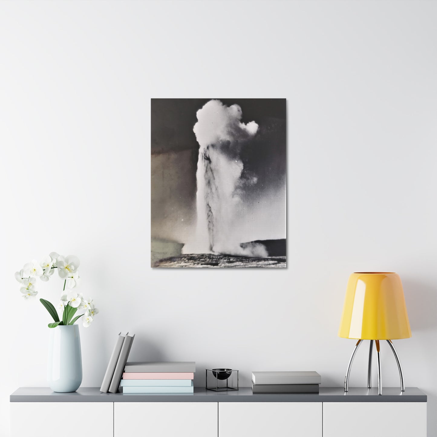 Old Faithful Geyser Yellowstone Stretched Canvas