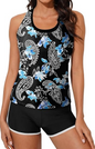 European-Style Split Bikini Swimsuit - Black Floral XL - swimwear