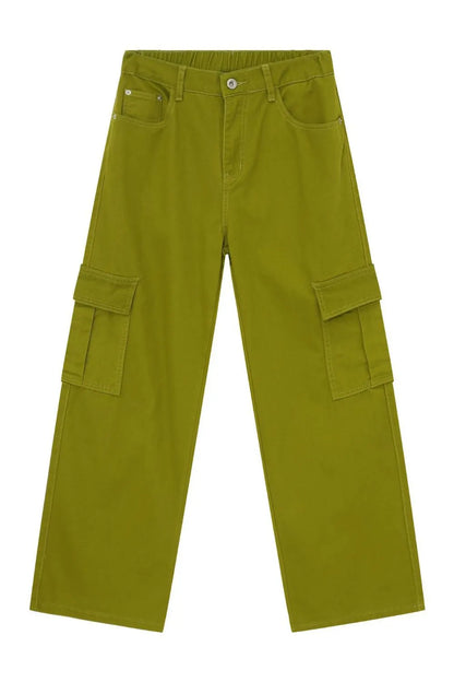 Men's Mid Rise Jeans with Cargo Pockets - -