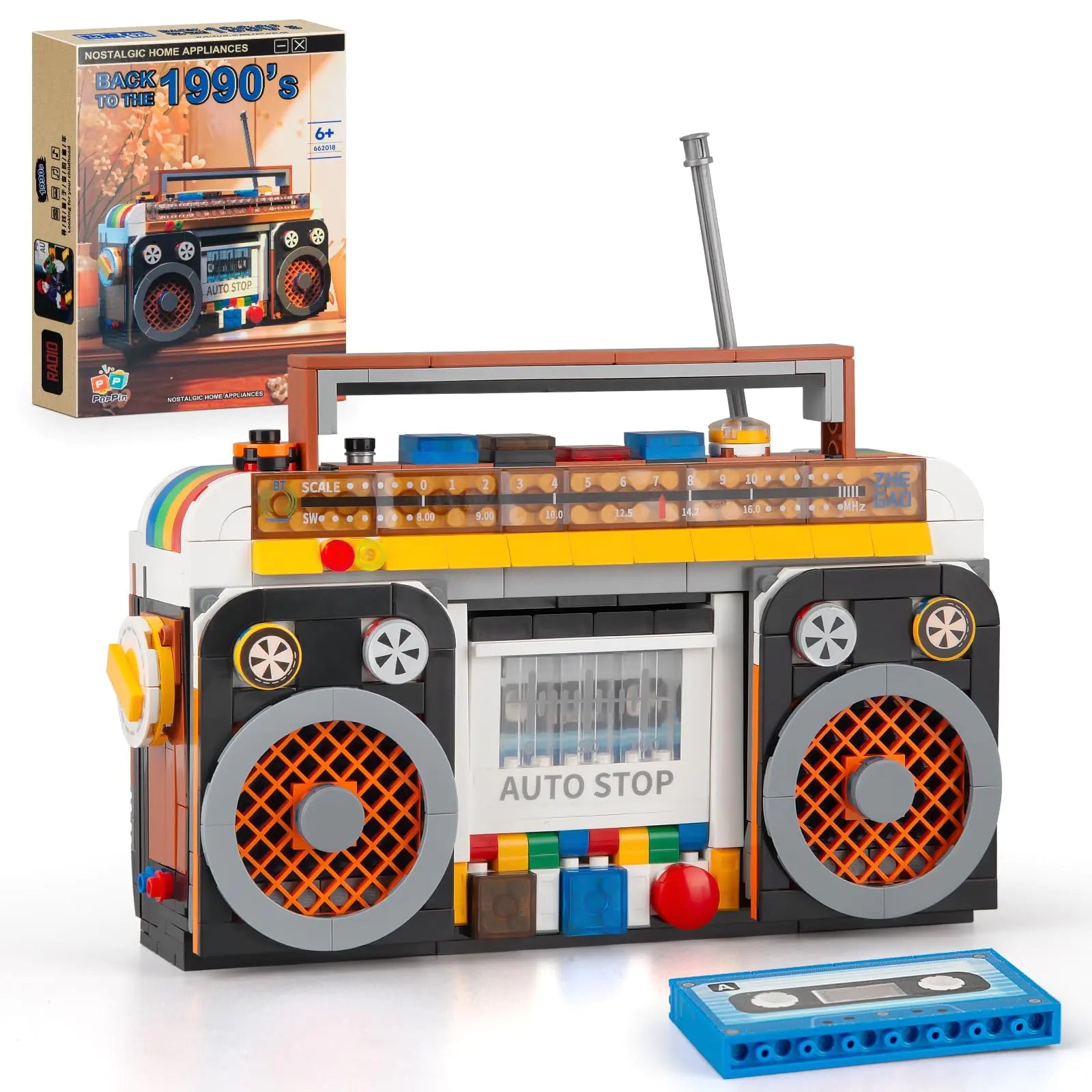 Vziimo Retro Radio Classic Series Building Blocks Set Collectible Vintage Music Player Display Mini Model Kit Creative Gift Toys for Adults Kids 8+ (554 Pieces) Kia Day Design