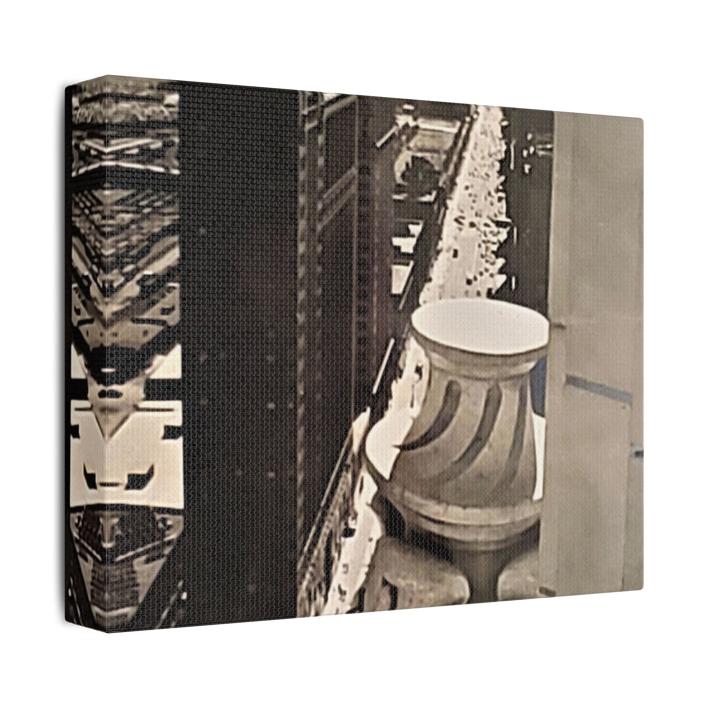 Michigan Ave Chicago Satin Canvas Stretched