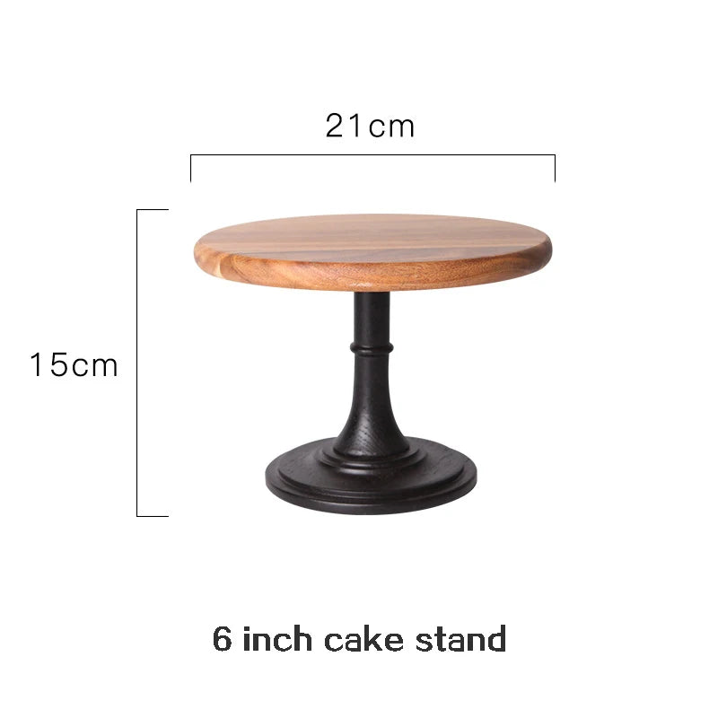 Antique Wood Cake Stand Round Wooden Cake Stand