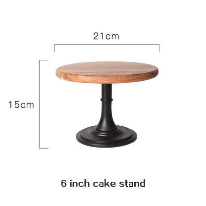 Antique Wood Cake Stand Round Wooden Cake Stand 6 inch cake stand