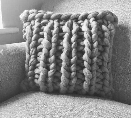 Handwoven Pillow - gray 40x40cm - pillow