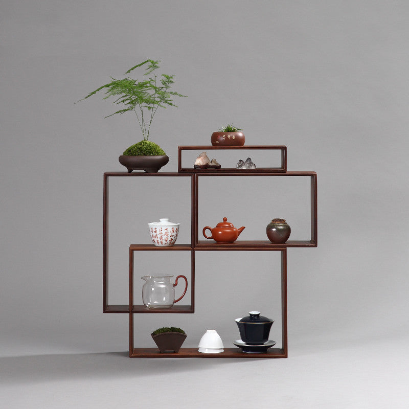 Bamboo Curio Shrine | Tiered Display Shelf - - Bamboo Art