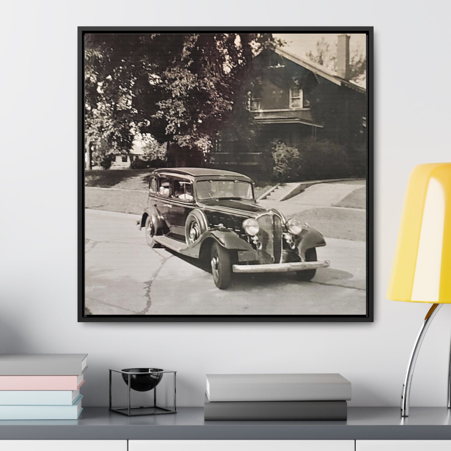 Classic Car Gallery Canvas Wraps, Square Frame