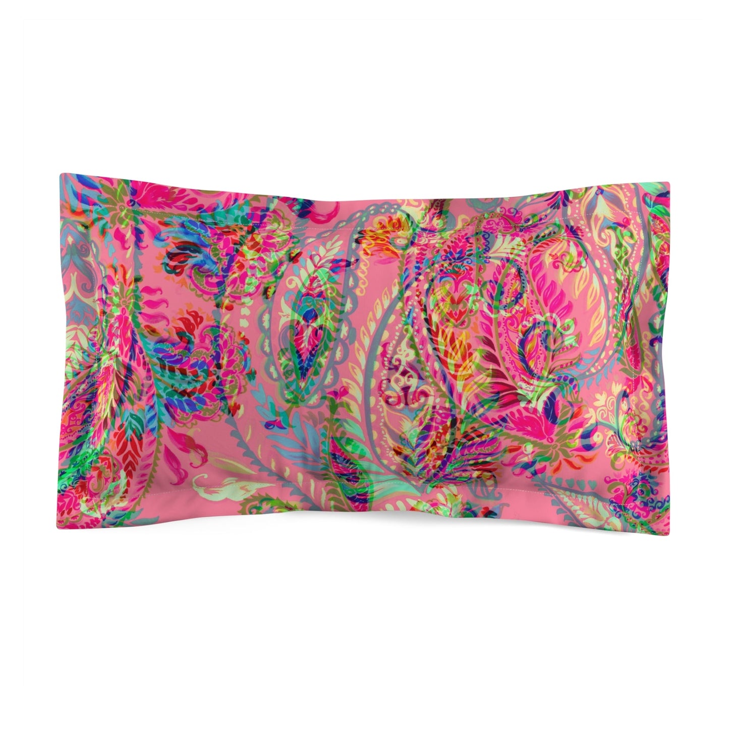 Vibrant Floral Microfiber Pillow Sham - Kia Day Design