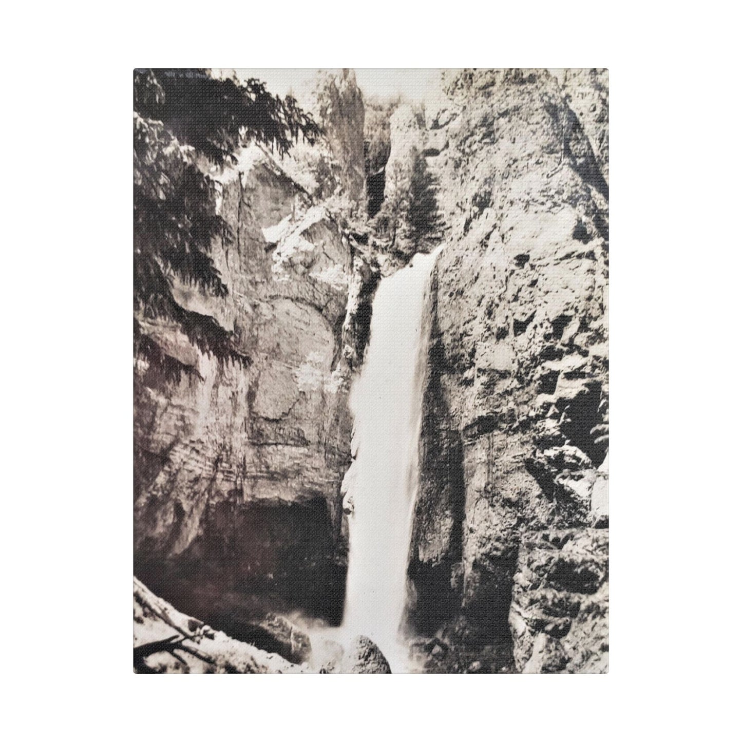 Tower Falls Yellowstone Satin Canvas Stretched