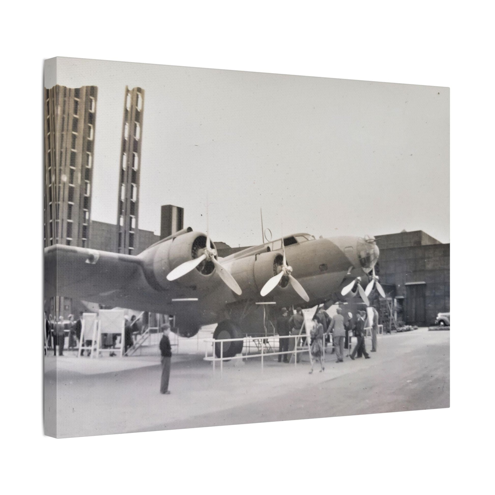 Boeing B-17 Bomber Satin Canvas Stretched