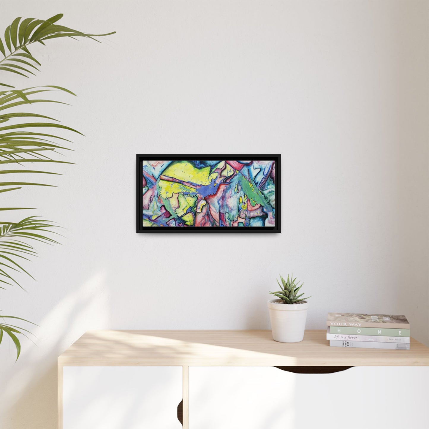Alien Abstract Colorful Framed Canvas Art - Kia Day Design