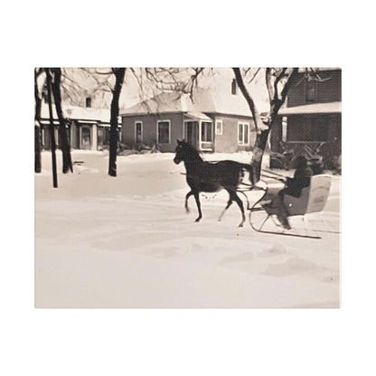 Carriage Ride Satin Canvas Stretched 14″ x 11″ (Horizontal) 1.5"