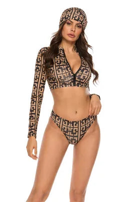 Long Sleeve Three-Piece Sets Swimwear Swimsuit