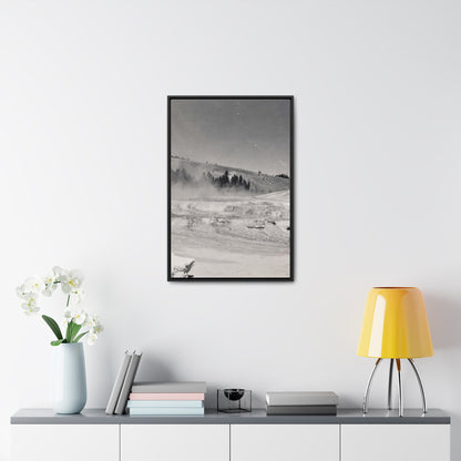 Mammoth Hot Springs Gallery Canvas Wraps Vertical Frame 20″ x 30″ Premium Gallery Wraps (1.25″) Black