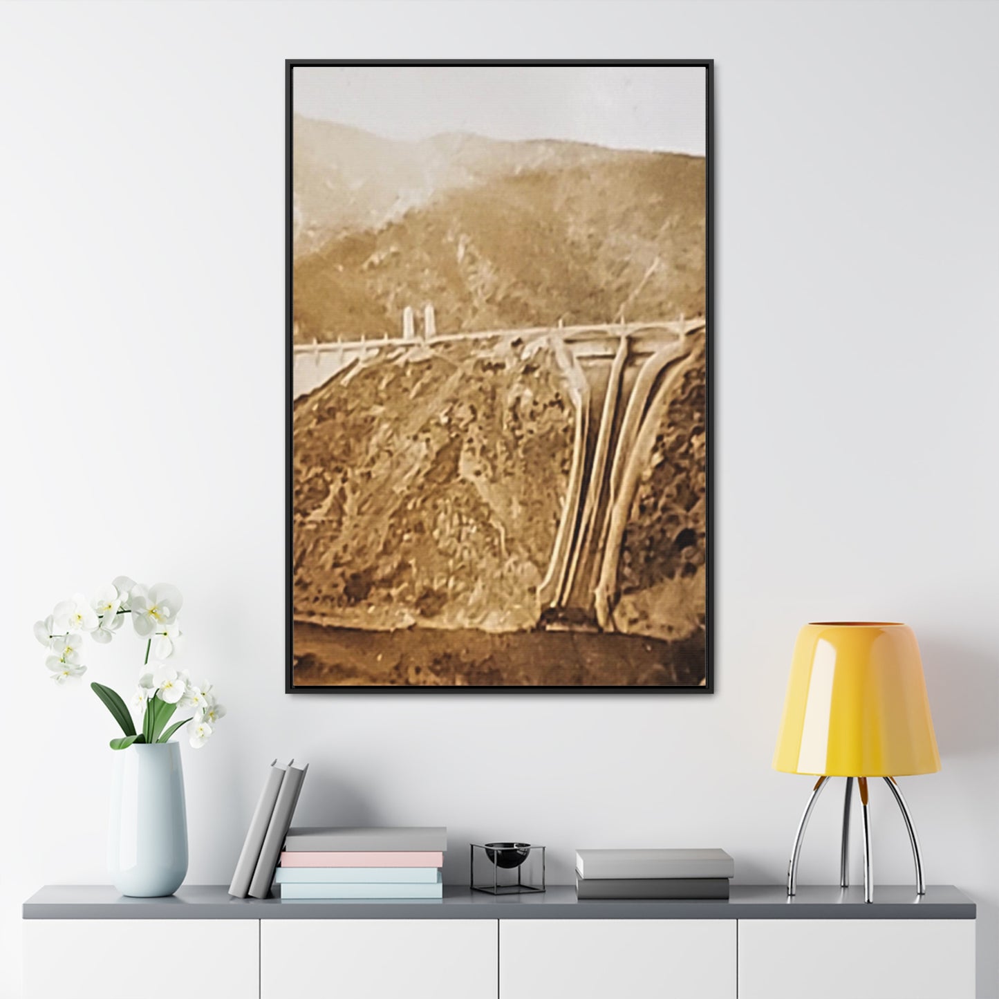 Back View Morris Dam Spillway Gallery Canvas Wraps, Vertical Frame