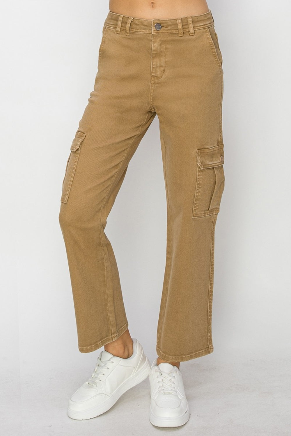 Risen Mocha Brown Denim Cargo Jeans - - jeans