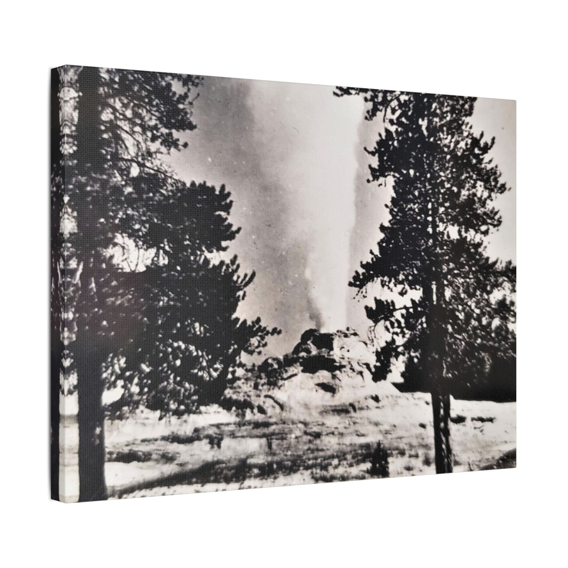 Castle Geyser Yellowstone Satin Canvas Stretched