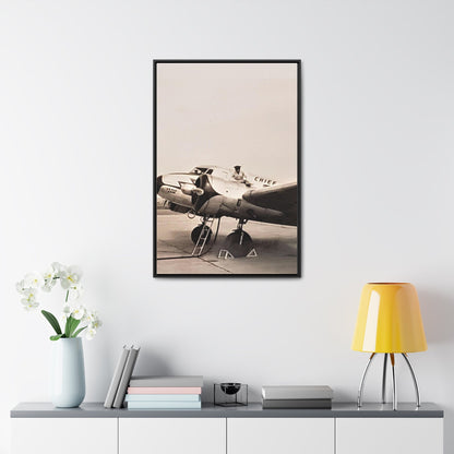 Refueling Mid-Contintent Chief Line 1939 Gallery Canvas Wraps Vertical Frame 24″ x 36″ Premium Gallery Wraps (1.25″) Black