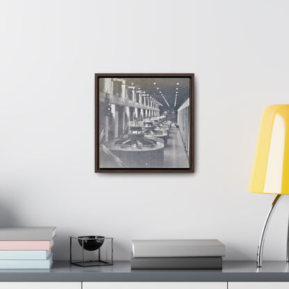 Boulder Dam Powerhouse Gallery Canvas Wraps Square Frame 12″ x 12″ 1.25" Walnut