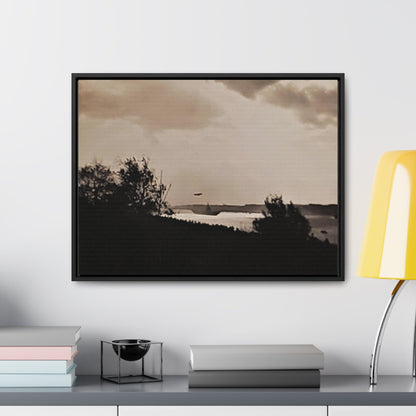 Navy Day New York October 27th 1945 Plane Gallery Canvas Wraps Horizontal Frame 24″ x 18″ Black 1.25"