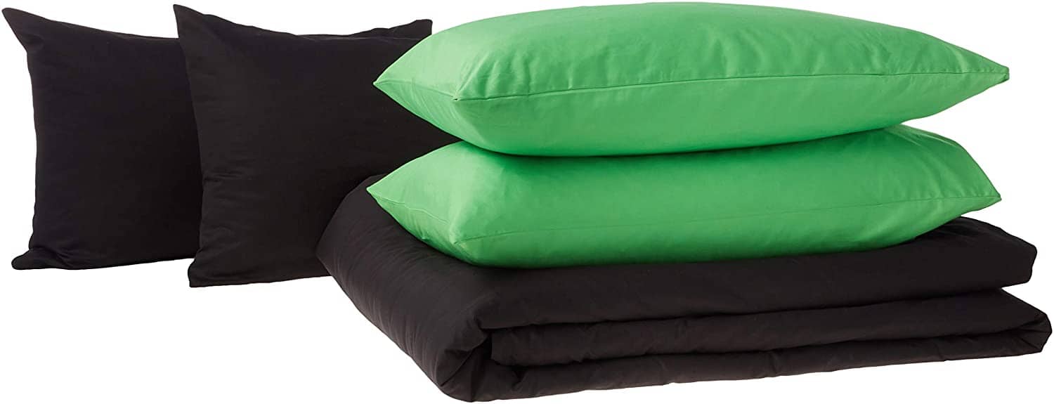 Tache Cotton Lime Green Black Reversible Comforter Set With Zipper Cover - - Comforter