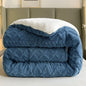 Nordic Style Solid Sherpa Quilt Blue