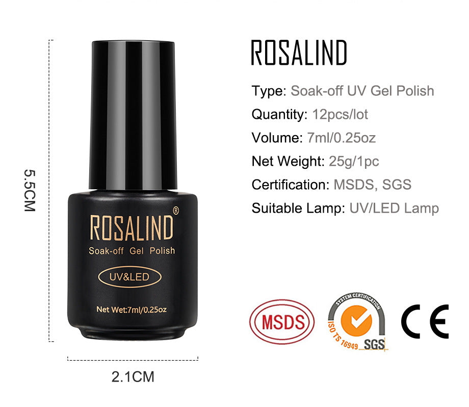 ROSALIND Fluorescent Gel Nail Polish Set 12 Bottles - - gel polish