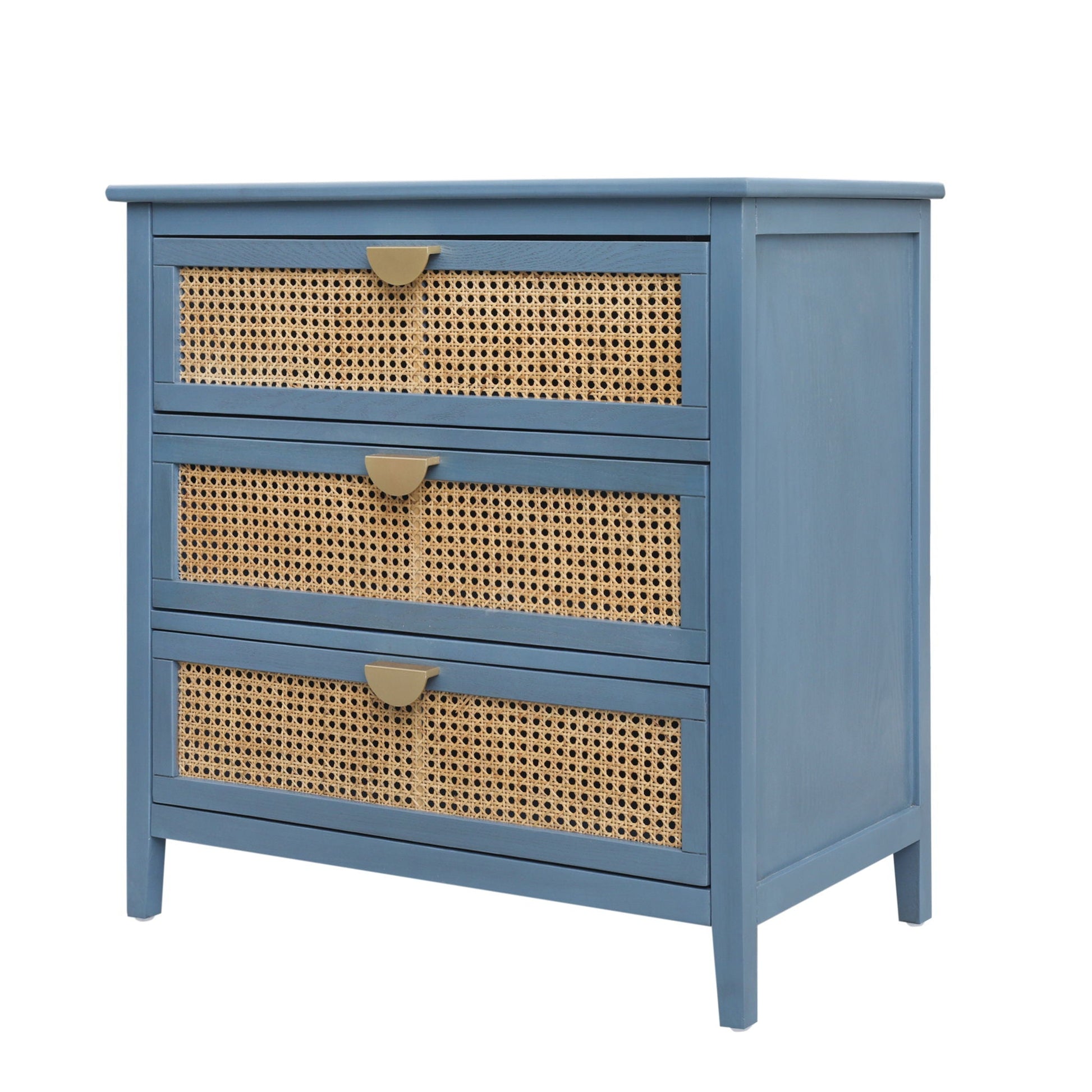 3 Drawer Cabinet, Natural Rattan, American Furniture- Unique Piece Furniture- {{Product type}}