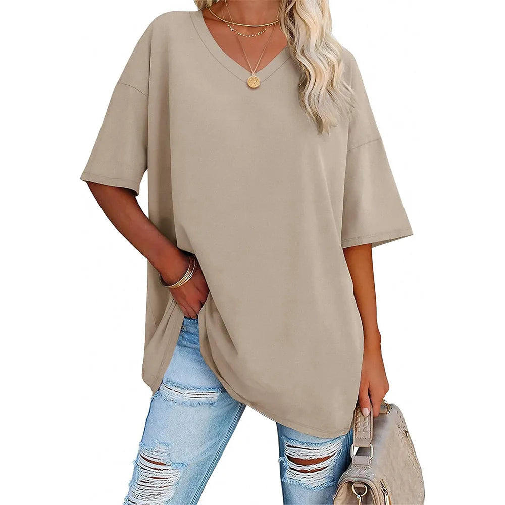 Solid Casual Loose Blouses Women's Shirt